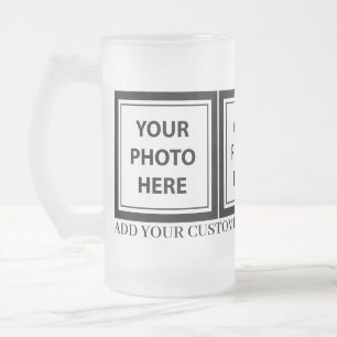 Laden Sie 3 Fotos hoch und fügen Sie Text hinzu -  Mattglas Bierglas