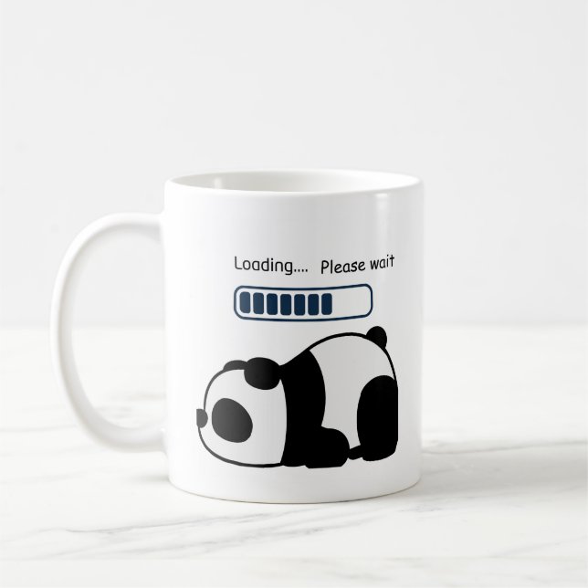 Laden Sie bitte warten Sie Funny Panda Zitat Kaffeetasse (Links)