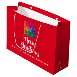 Laden Sie das Firmenlogo hier Vorlage Frohe Weihna Große Geschenktüte