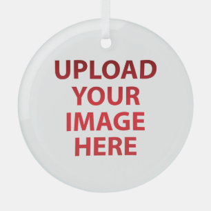 Laden Sie das Image-Foto-Logo für Ihre Lieben hoch Ornament Aus Glas