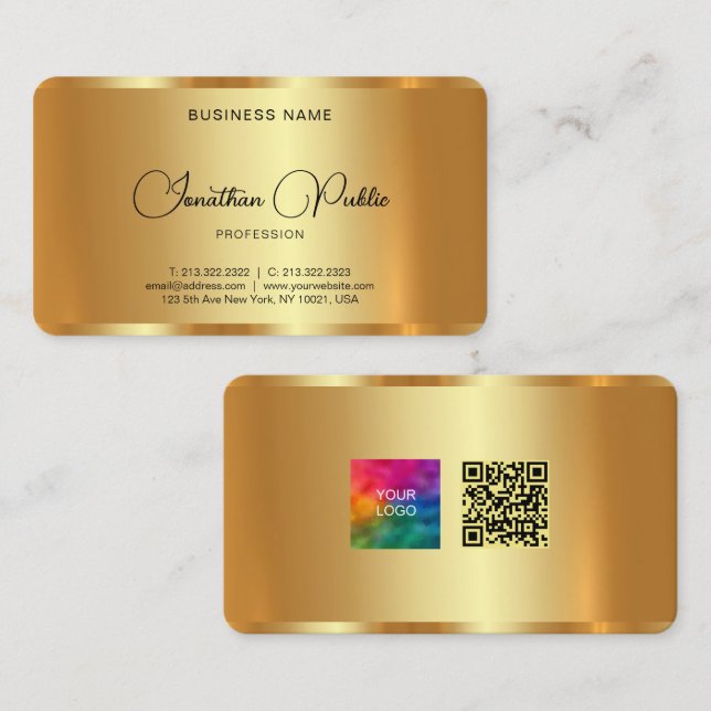 Laden Sie den benutzerdefinierten QR-Code für Ihr  Visitenkarte (Vorne/Hinten)