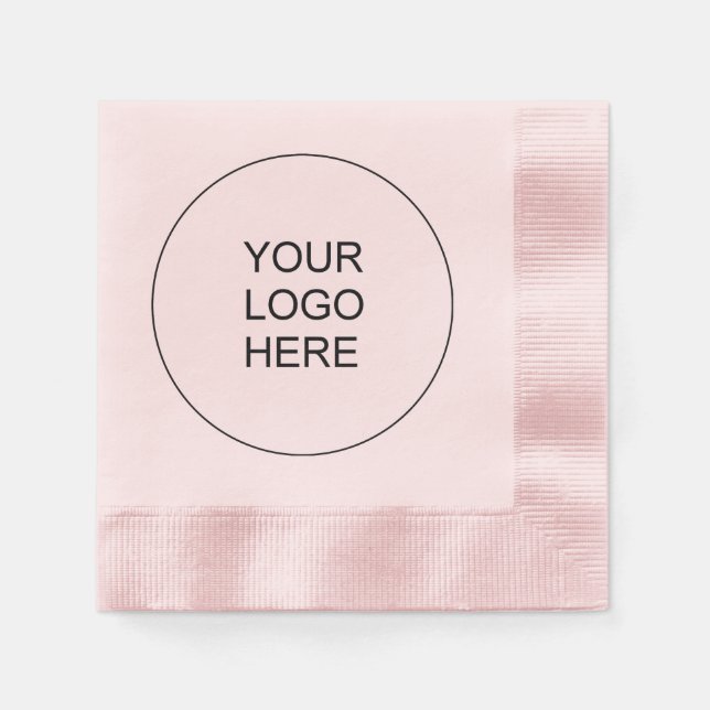 Laden Sie den Text des Firmenlogos in Rosa Cocktai Serviette (Vorderseite)
