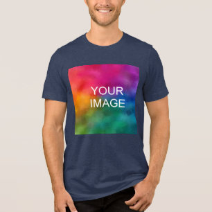 Laden Sie Ihr eigenes Foto hoch Online Mens Navy B Tri-Blend Shirt