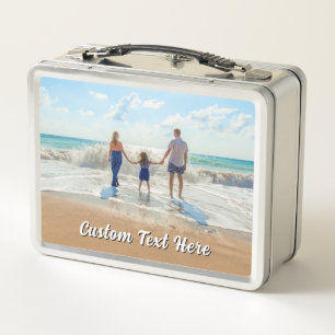 Laden Sie Ihr eigenes Foto Metall-Lunchbox mit Tex Metall Brotdose