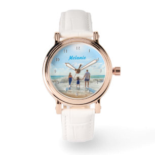 Laden Sie Ihr eigenes Foto-Uhr-Geschenk mit person Armbanduhr