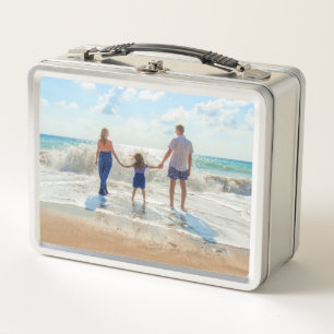 Laden Sie Ihr Familienfoto Metall-Lunchbox hoch Metall Brotdose
