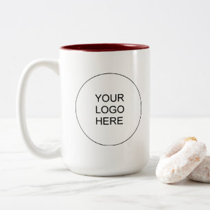Laden Sie Ihr Firmenlogo Maroon Rot und Weiß hoch Zweifarbige Tasse