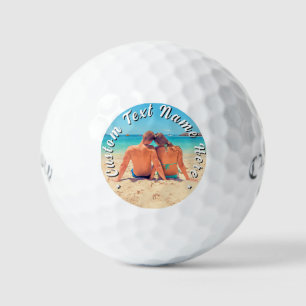 Laden Sie Ihr Foto Golfbälle Text Namen hoch