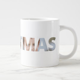 Laden Sie Ihr Foto in Text Christmas Jumbo-Tasse