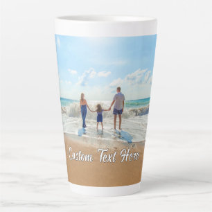 Laden Sie Ihr Foto Latte-Mug-Geschenk Text Namen h Milchtasse
