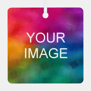 Laden Sie Ihr Foto-Logo auf den doppelseitigen Dru Ornament Aus Metall