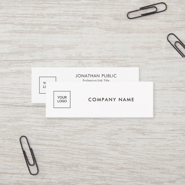 Laden Sie Ihr Geschäft-Logo Modern Simple Vorlage Mini Visitenkarte (Vorderseite/Rückseite Beispiel)