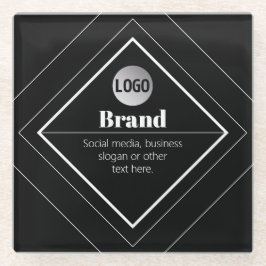 Laden Sie Ihr Logo & anpassbaren Textdesign hoch Glasuntersetzer