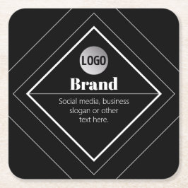 Laden Sie Ihr Logo & anpassbaren Textdesign hoch Rechteckiger Pappuntersetzer