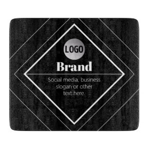 Laden Sie Ihr Logo & anpassbaren Textdesign hoch Schneidebrett