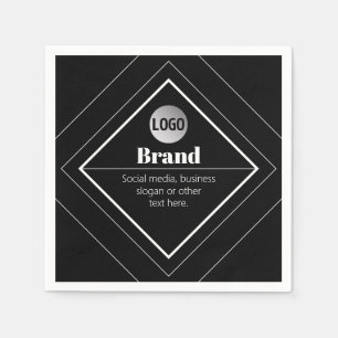 Laden Sie Ihr Logo & anpassbaren Textdesign hoch Serviette