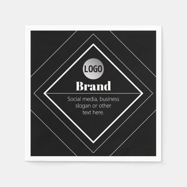 Laden Sie Ihr Logo & anpassbaren Textdesign hoch Serviette (Vorderseite)