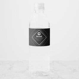 Laden Sie Ihr Logo & anpassbaren Textdesign hoch Wasserflaschenetikett