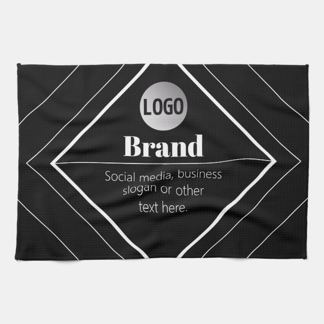 Laden Sie Ihr Logo & anpassbares Textdesign hoch Geschirrtuch (Horizontal)