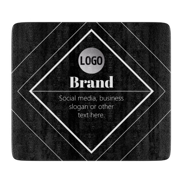 Laden Sie Ihr Logo & anpassbares Textdesign hoch Schneidebrett (Vorderseite)