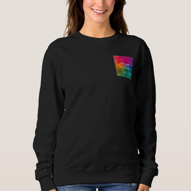 Laden Sie Ihr Logo auf "Womens Black Eleganto Mode Sweatshirt (Vorderseite)