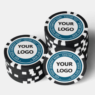 Laden Sie Ihr Logo hoch, fügen Sie Text hinzu, Inf Pokerchips