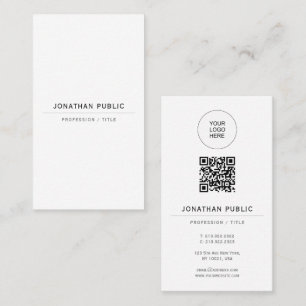 Laden Sie Ihr Logo Modern Elegant Vorlage QR-Code  Visitenkarte