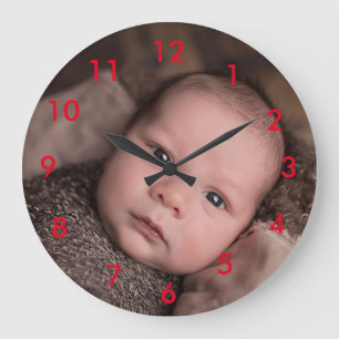 Laden Sie Ihre eigene Foto Acrylwand-Uhr Große Wanduhr