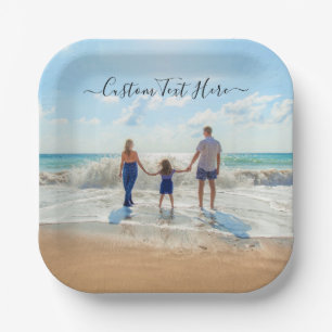 Laden Sie Ihre Foto-Party-Papierplatten mit Text N Pappteller