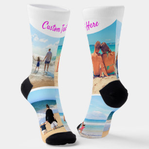Laden Sie Ihre Fotocollage Socken Geschenk Benutze