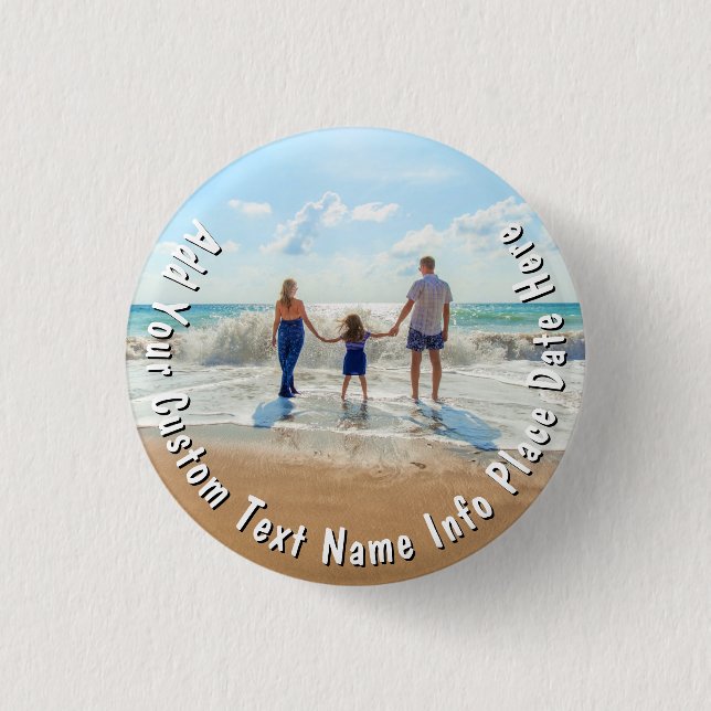 Laden Sie Ihren eigenen Foto-Button-Geschenktext h Button (Vorderseite)