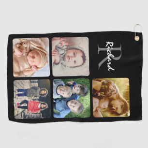 Laden Sie Ihren Foto-Namen mit Monogramm hoch Golfhandtuch