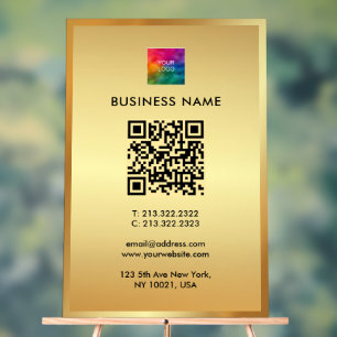Laden Sie Ihren Logo-Gold-Vorlagen-Promotion-QR-Co Acrylschild