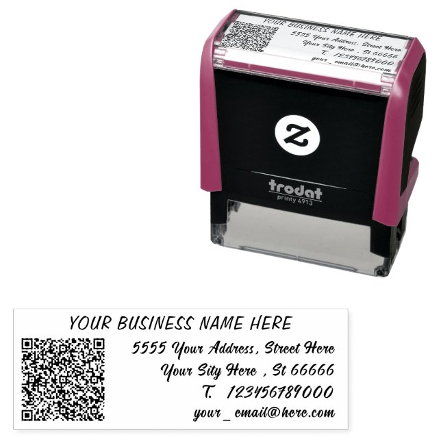 Laden Sie Ihren QR-Code hoch - Info Adresse Stempe Permastempel (Beispiel)