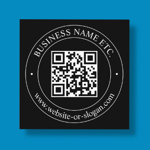 Laden Sie Ihren QR-Code und anpassbaren Text hoch  Quadratische Visitenkarte