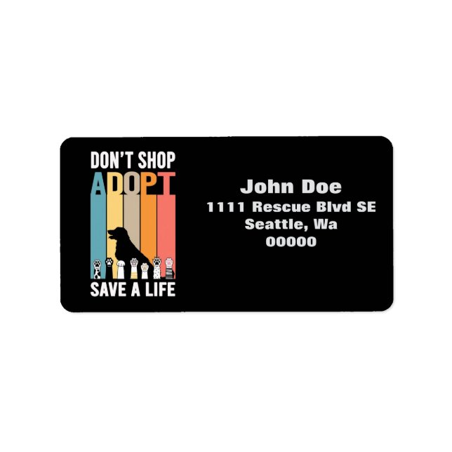 Laden Sie keine Adoptierend Pet Rescue Rücksendead Adressaufkleber (Vorne)