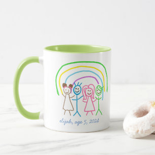 Laden Sie Kinder hoch, die Kids-Artwork zu Grün Ge Tasse