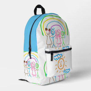 Laden Sie Kinder hoch, in denen Kids-Artwork Gezei Bedruckter Rucksack