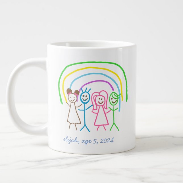 Laden Sie Kinder hoch, in denen Kids-Artwork Gezei Jumbo-Tasse (Links)