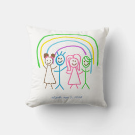 Laden Sie Kinder hoch, in denen Kids-Artwork Gezei Kissen