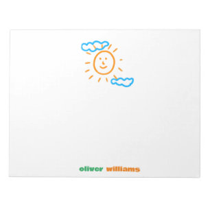 Laden Sie Kinder hoch, in denen Kids-Artwork Gezei Notizblock