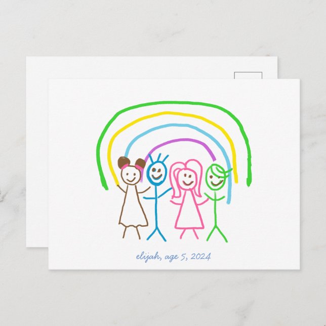 Laden Sie Kinder hoch, in denen Kids-Artwork Gezei Postkarte (Vorne/Hinten)