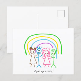 Laden Sie Kinder hoch, in denen Kids-Artwork Gezei Postkarte