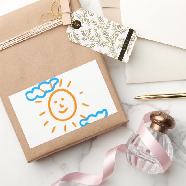 Laden Sie Kinder hoch, in denen Kids-Artwork Gezei Rechteckiger Aufkleber (Schenken)