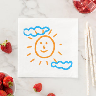 Laden Sie Kinder hoch, in denen Kids-Artwork Gezei Serviette