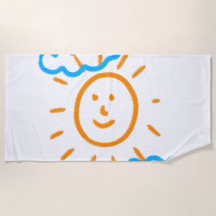 Laden Sie Kinder hoch, in denen Kids-Artwork Gezei Strandtuch