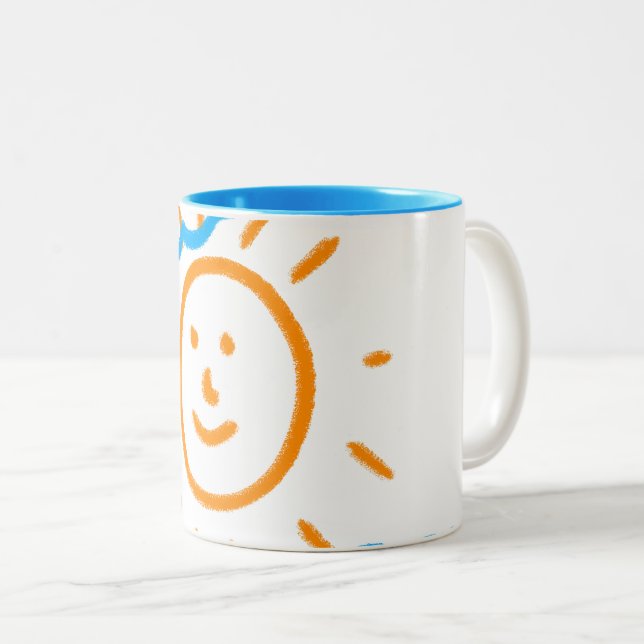 Laden Sie Kinder hoch, in denen Kids-Artwork Gezei Zweifarbige Tasse (VorderseiteRechts)