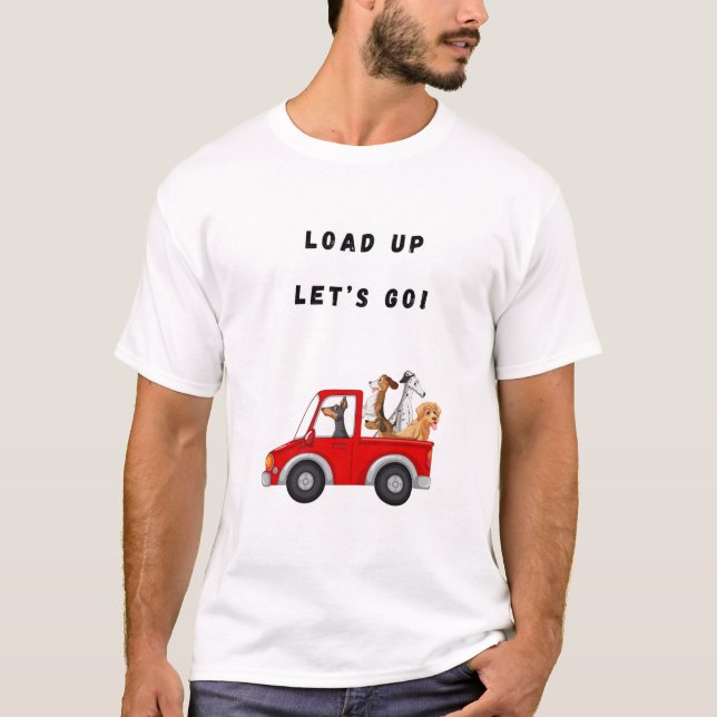 Laden Sie lass's go! Funny Dog T-Shirt (Vorderseite)