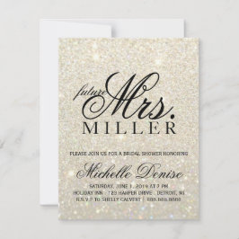 Laden Sie - weißes GoldGlitzer-Fab zukünftige Frau Einladung