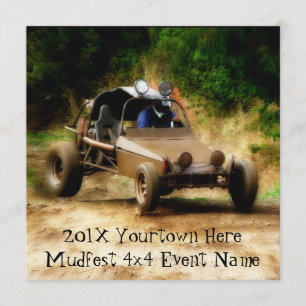 Laden Sie zu Mudfest schmutzigem Dunebuggy 4x4 Einladung